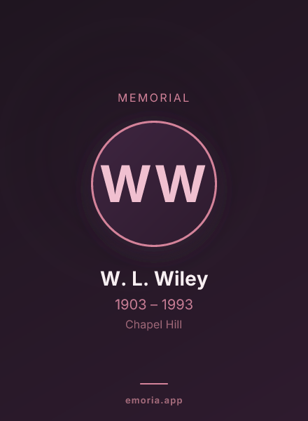 Memorial portrait of W. L. Wiley