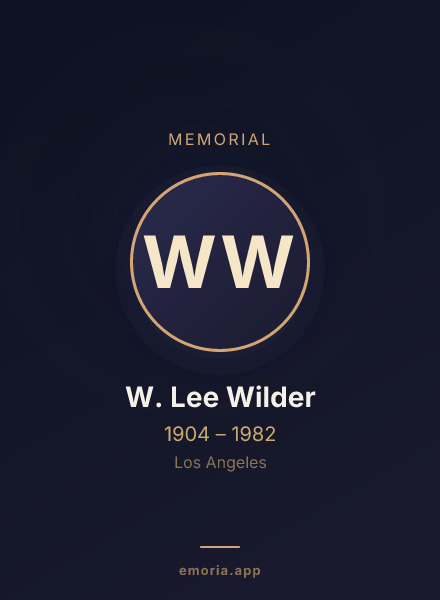 Memorial portrait of W. Lee Wilder