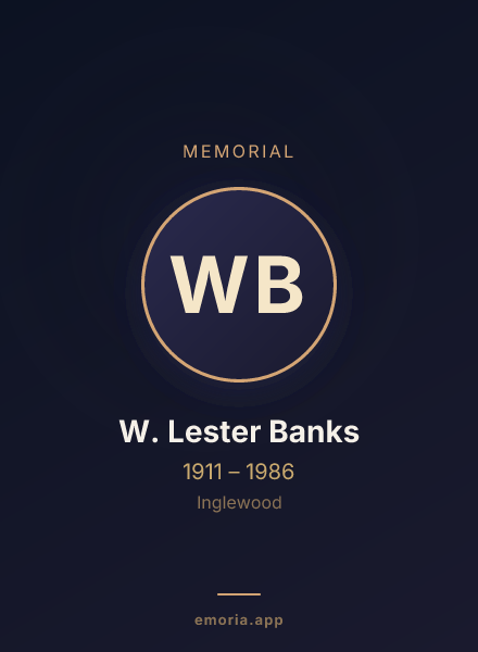 Memorial portrait of W. Lester Banks