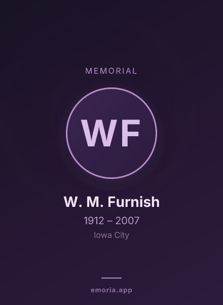 Memorial portrait of W. M. Furnish