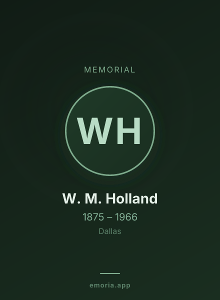 Memorial portrait of W. M. Holland