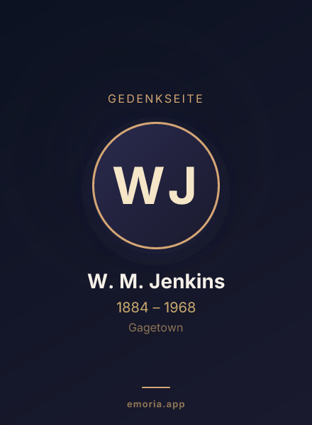 Gedenkportrait von W. M. Jenkins