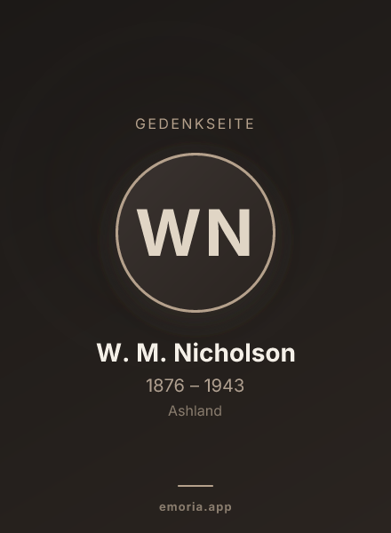 Gedenkportrait von W. M. Nicholson