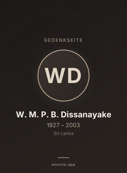 Gedenkportrait von W. M. P. B. Dissanayake