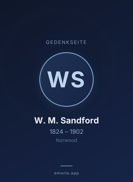 Gedenkportrait von W. M. Sandford