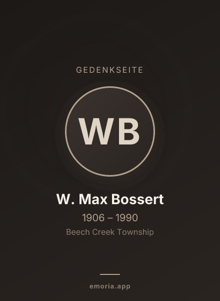 Gedenkportrait von W. Max Bossert
