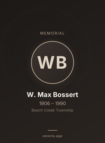 Memorial portrait of W. Max Bossert