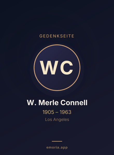Gedenkportrait von W. Merle Connell