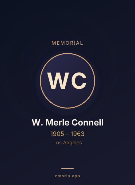 Memorial portrait of W. Merle Connell