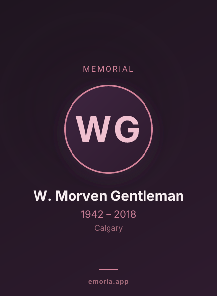 Memorial portrait of W. Morven Gentleman