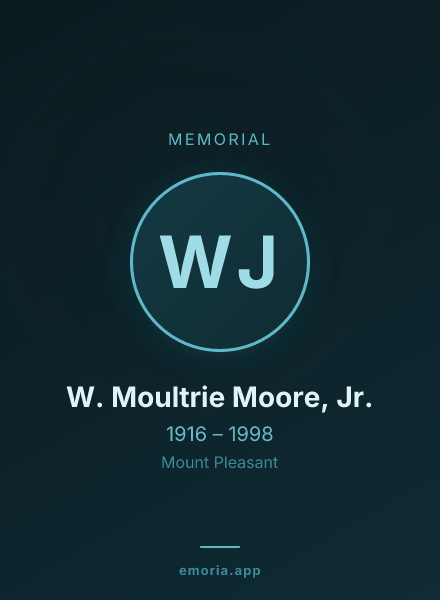 Memorial portrait of W. Moultrie Moore, Jr.