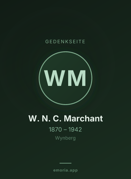 Gedenkportrait von W. N. C. Marchant