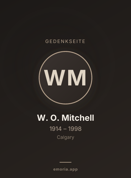 Gedenkportrait von W. O. Mitchell