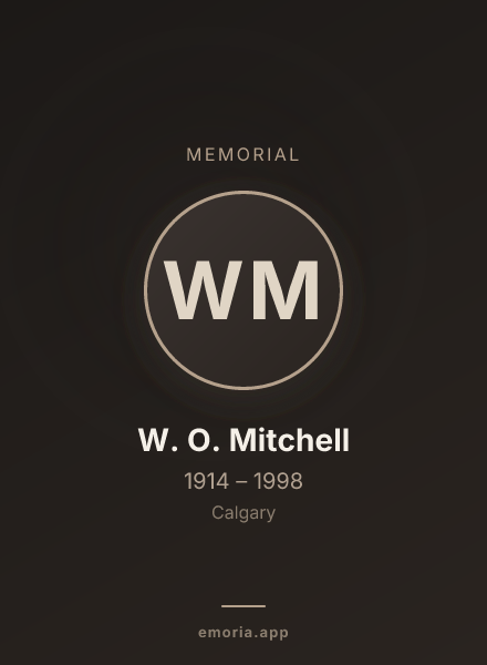 Memorial portrait of W. O. Mitchell