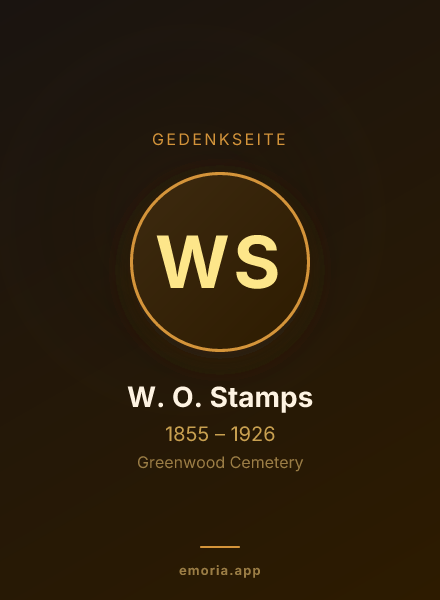 Gedenkportrait von W. O. Stamps