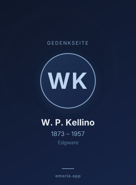 Gedenkportrait von W. P. Kellino