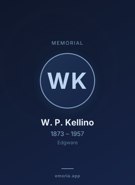 Memorial portrait of W. P. Kellino