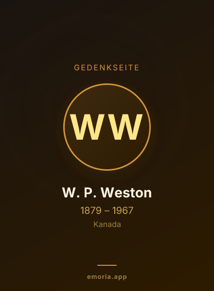 Gedenkportrait von W. P. Weston