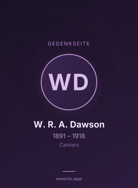 Gedenkportrait von W. R. A. Dawson
