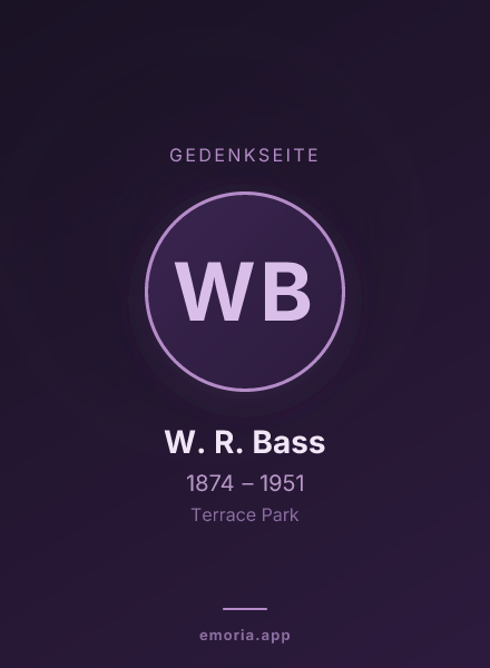Gedenkportrait von W. R. Bass