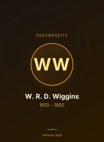 Gedenkportrait von W. R. D. Wiggins