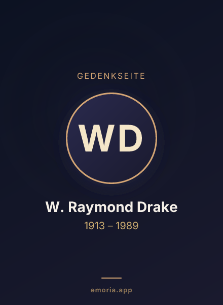 Gedenkportrait von W. Raymond Drake