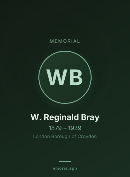 Memorial portrait of W. Reginald Bray