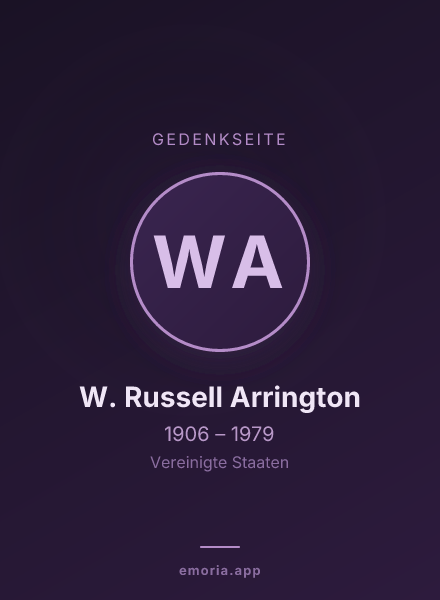Gedenkportrait von W. Russell Arrington