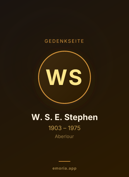 Gedenkportrait von W. S. E. Stephen