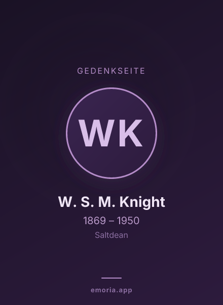Gedenkportrait von W. S. M. Knight