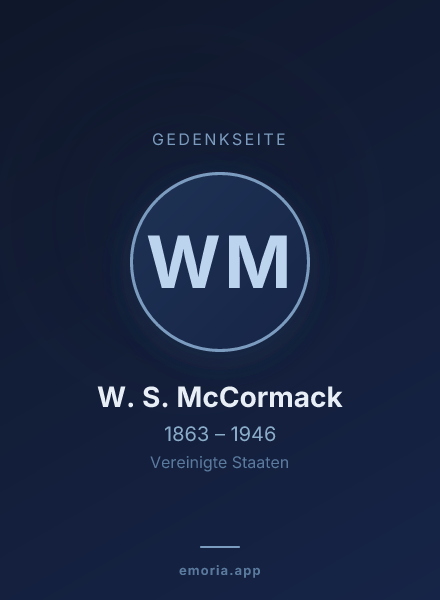 Gedenkportrait von W. S. McCormack