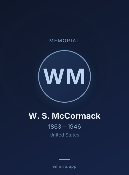 Memorial portrait of W. S. McCormack