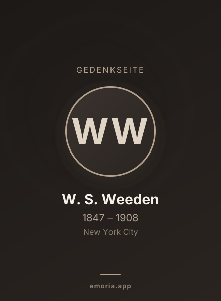 Gedenkportrait von W. S. Weeden