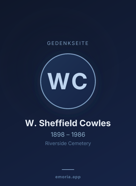 Gedenkportrait von W. Sheffield Cowles