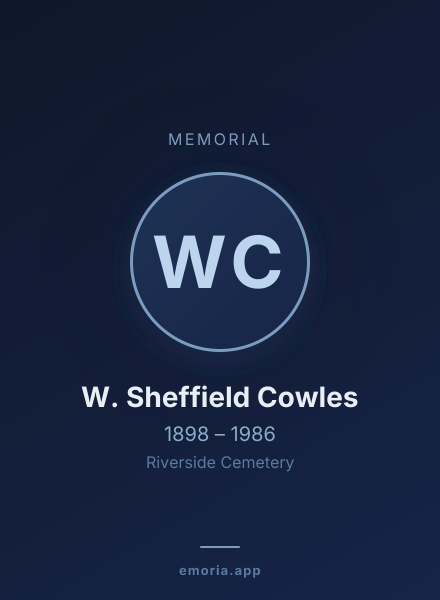 Memorial portrait of W. Sheffield Cowles