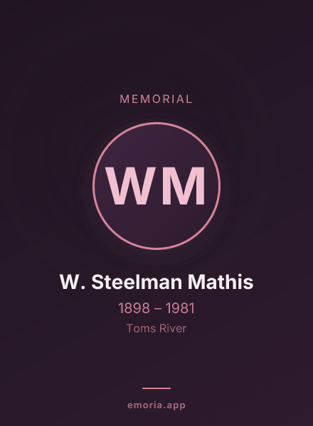 Memorial portrait of W. Steelman Mathis