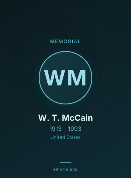 Memorial portrait of W. T. McCain
