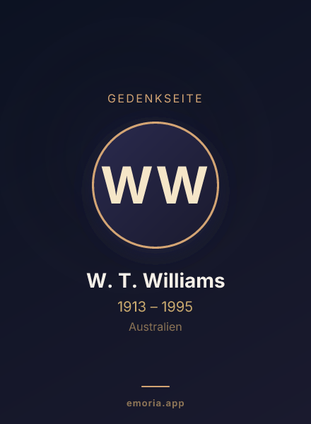 Gedenkportrait von W. T. Williams