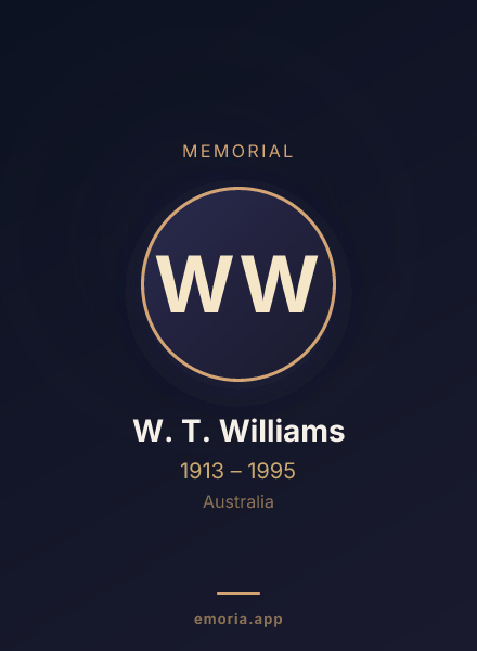 Memorial portrait of W. T. Williams
