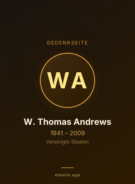 Gedenkportrait von W. Thomas Andrews