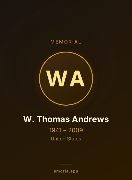 Memorial portrait of W. Thomas Andrews