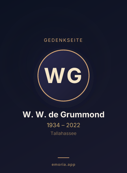 Gedenkportrait von W. W. de Grummond