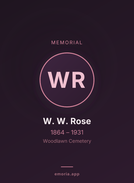 Memorial portrait of W. W. Rose