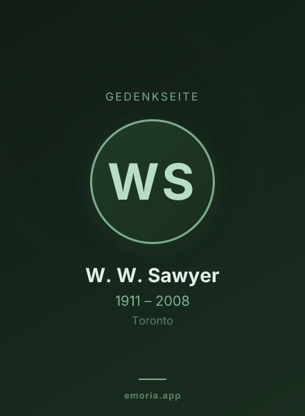 Gedenkportrait von W. W. Sawyer