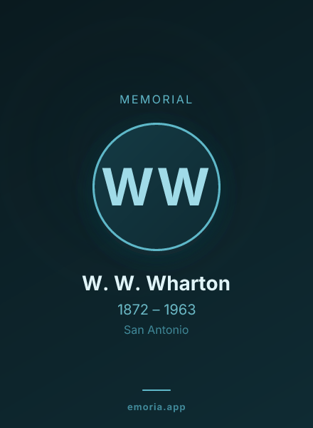 Memorial portrait of W. W. Wharton