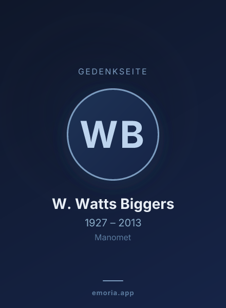 Gedenkportrait von W. Watts Biggers