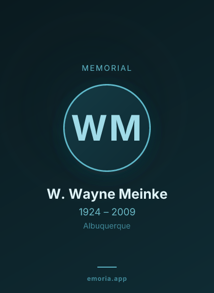 Memorial portrait of W. Wayne Meinke