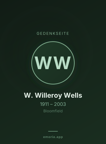 Gedenkportrait von W. Willeroy Wells