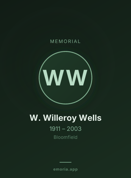 Memorial portrait of W. Willeroy Wells