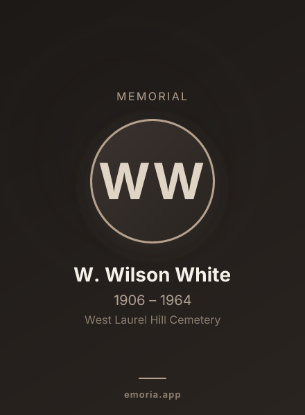 Memorial portrait of W. Wilson White